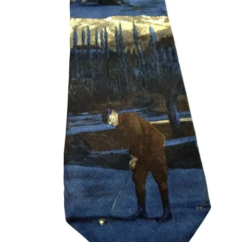 JL Roberts Silk Tie Golf Novelty‎ Print Blue